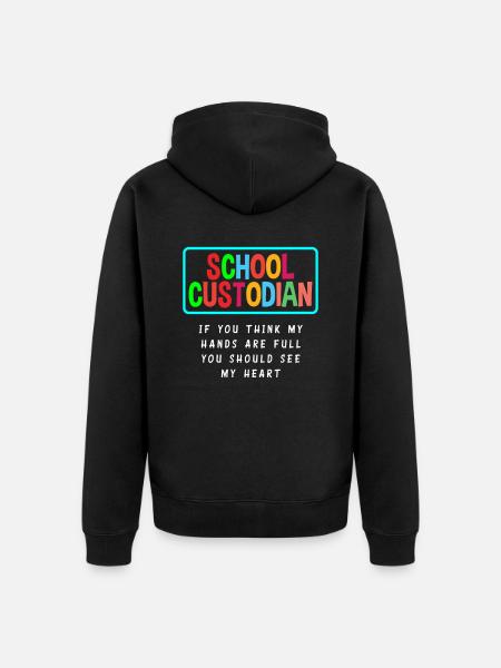 Schulhausmeister Herz Beruf Leidenschaft - Unisex Premium Bio Zip Hoodie - Schwarz