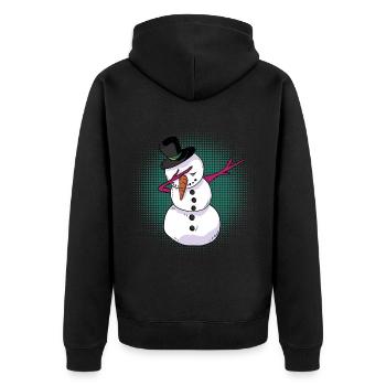 Dabbing Schneeman Christmas Sleeping Shirt Gift - Unisex Premium Organic Zip Hoodie - black - Back - Nico (187cm)