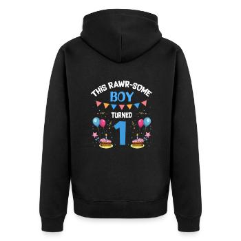 Parasaurolophus Design Dinosaure Anniversaire - Veste à capuche bio Premium Unisexe - noir - Dos - Nico (187cm)
