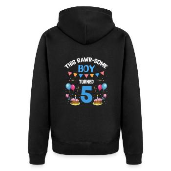 Parasaurolophus Kids Design Anniversaire - Veste à capuche bio Premium Unisexe - noir - Dos - Nico (187cm)