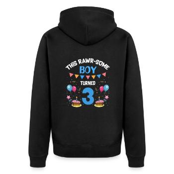 Parasaurolophus Kids Design Dinosaurs - Unisex Premium Organic Zip Hoodie - black - Back - Nico (187cm)
