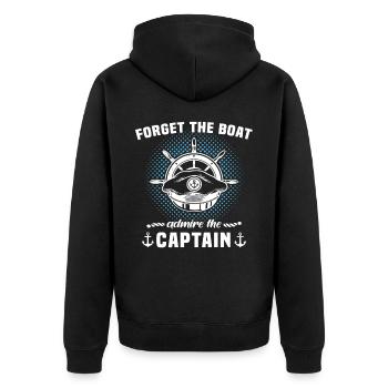 Captain Boat Captain - Unisex Premium Organic Zip Hoodie - black - Back - Nico (187cm)