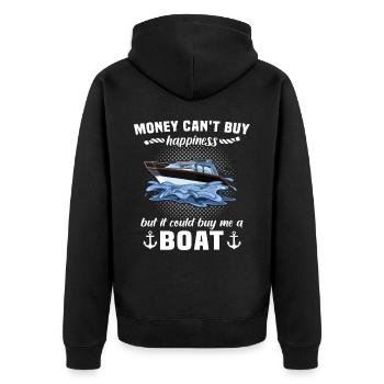 Captain Boat Captain - Unisex Premium Organic Zip Hoodie - black - Back - Nico (187cm)