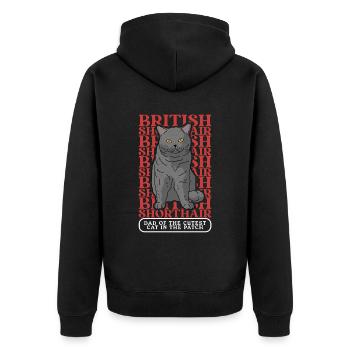 British Shorthair Papa Chats Chat Papa Cadeau - Veste à capuche bio Premium Unisexe - noir - Dos - Nico (187cm)