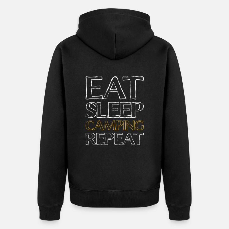 Manger Dormir en camping - Veste à capuche bio Premium Unisexe - noir