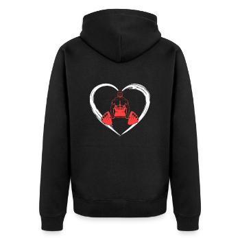 l’amour de la musculation - Veste à capuche bio Premium Unisexe - noir - Dos - Nico (187cm)