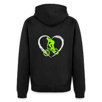 bmx amour - Veste à capuche bio Premium Unisexe - noir - Dos - Nico (187cm)