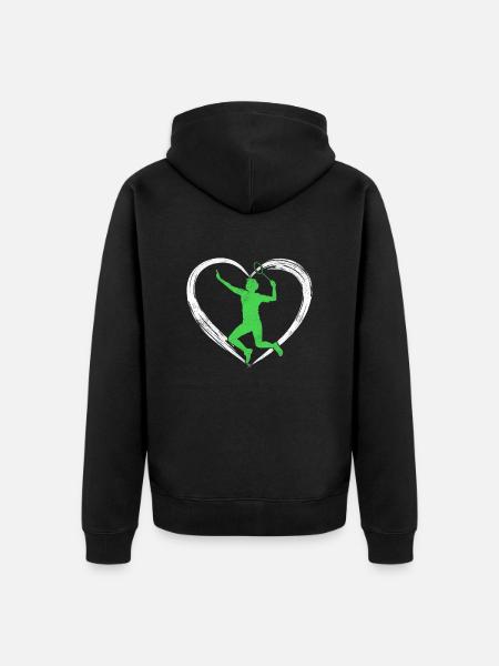 badminton love - Unisex Premium Organic Zip Hoodie - black