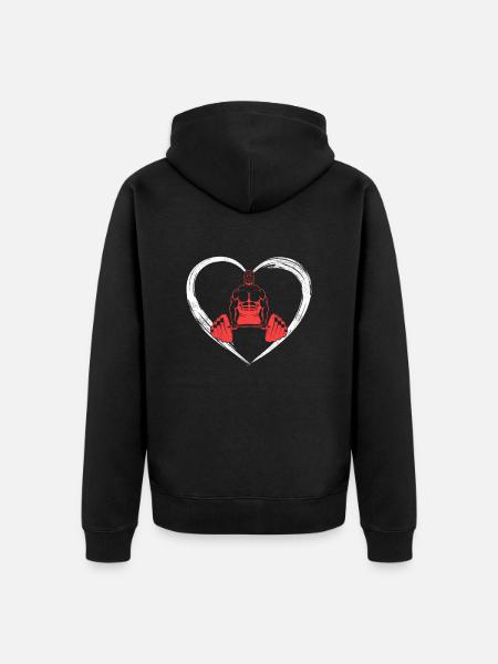 l’amour de la musculation - Veste à capuche bio Premium Unisexe - noir