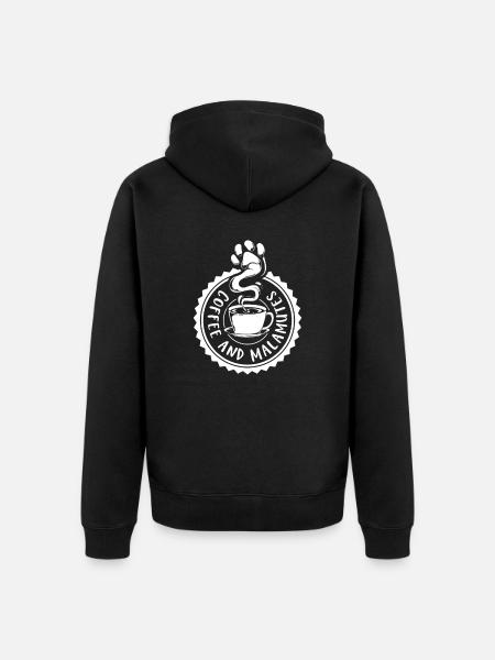 Café et Malamute d’Alaska - Veste à capuche bio Premium Unisexe - noir
