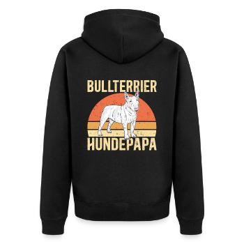 Bull Terrier Chien Papa Chien Propriétaire Cadeau - Veste à capuche bio Premium Unisexe - noir - Dos - Nico (187cm)