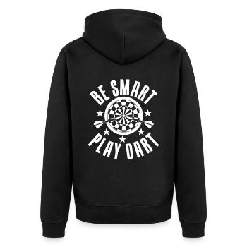 Dart Darter Darts Player Darts Gift Slogan Idea - Unisex Premium Organic Zip Hoodie - black - Back - Nico (187cm)