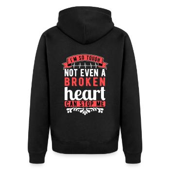 Heart Surgery Heart Transplant Recovery - Unisex Premium Organic Zip Hoodie - black - Back - Nico (187cm)
