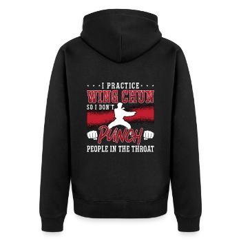 Je pratique les arts martiaux Wing Chun Fighter Kung Fu - Veste à capuche bio Premium Unisexe - noir - Dos - Nico (187cm)