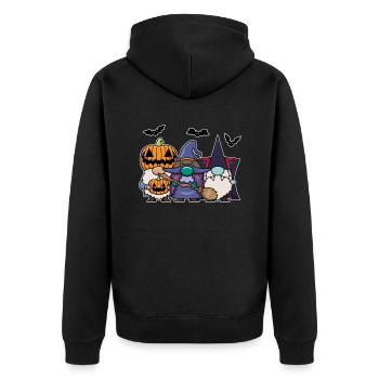 Gnome Pumpkin Head Vampire Witch Halloween Costume - Unisex Premium Organic Zip Hoodie - black - Back - Nico (187cm)