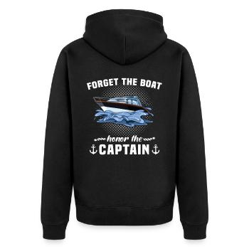Captain Boat Captain - Unisex Premium Organic Zip Hoodie - black - Back - Nico (187cm)