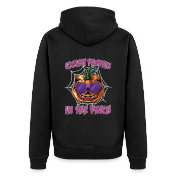 Coolest Pumpkin in Patch Halloween Costume - Unisex Premium Organic Zip Hoodie - black - Back - Nico (187cm)