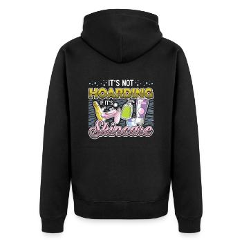 Es Ist Kein Horten, Wenn Es Hautpflege Ist. - Unisex Premium Bio Zip Hoodie - Schwarz - Hinten - Nico (187cm)