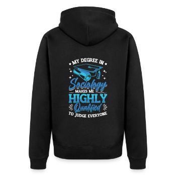 La sociologie me qualifie pour juger. - Veste à capuche bio Premium Unisexe - noir - Dos - Nico (187cm)