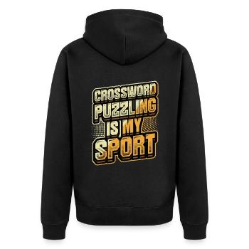 Les mots croisés sont mon sport. - Veste à capuche bio Premium Unisexe - noir - Dos - Nico (187cm)