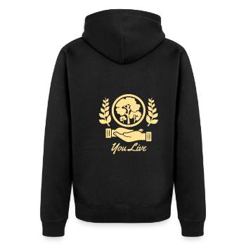 Vos arbres végétaux vivants - Veste à capuche bio Premium Unisexe - noir - Dos - Nico (187cm)