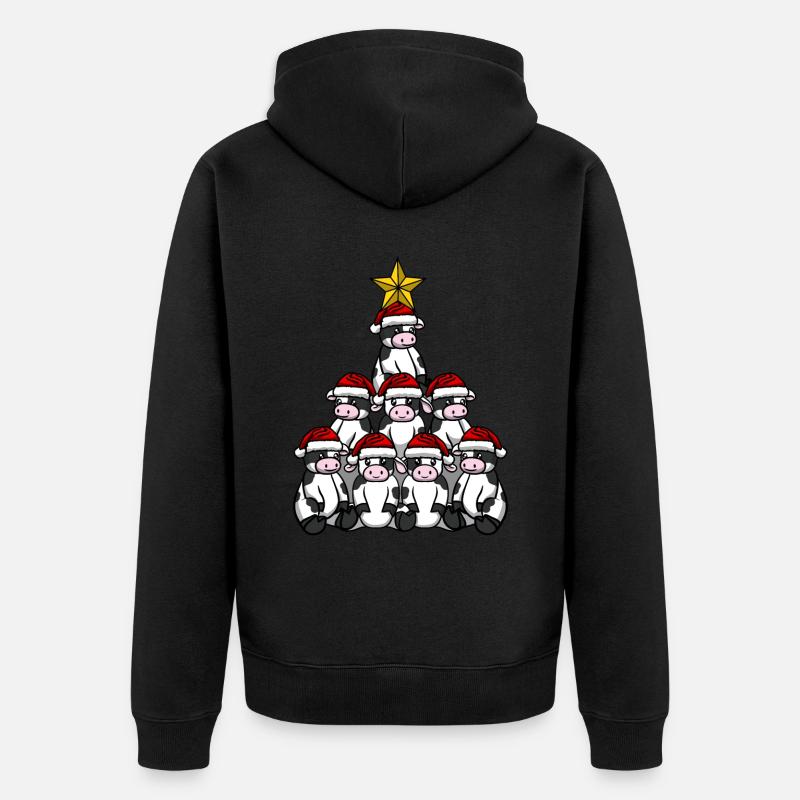 Arbre de Noël de vache - Veste à capuche bio Premium Unisexe - noir