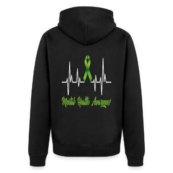 Sensibilisation à la santé mentale - Veste à capuche bio Premium Unisexe - noir - Dos - Nico (187cm)