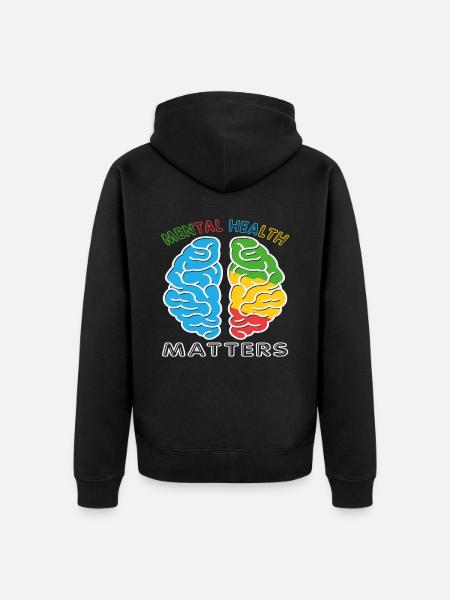 Mental Health Matters - Unisex Premium Organic Zip Hoodie - black