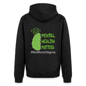 La santé mentale n’a plus d’importance pour la stigmatisation - Veste à capuche bio Premium Unisexe - noir - Dos - Nico (187cm)