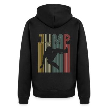Parkour Free Running Traceur Retro - Veste à capuche bio Premium Unisexe - noir - Dos - Nico (187cm)