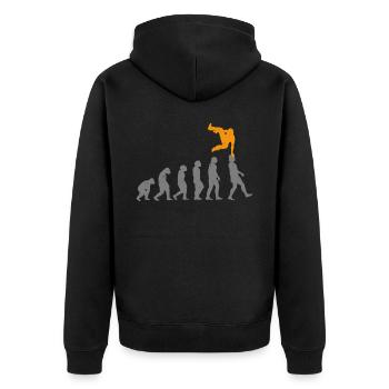 Parkour Free Running Traceur - Unisex Premium Organic Zip Hoodie - black - Back - Nico (187cm)