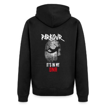 Parkour Free Running Traceur Adn - Veste à capuche bio Premium Unisexe - noir - Dos - Nico (187cm)