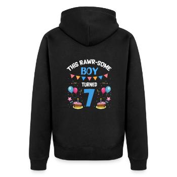 Parasaurolophus Kids Design Anniversaire - Veste à capuche bio Premium Unisexe - noir - Dos - Nico (187cm)