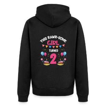 Parasaurolophus Kids Design Dinosaurs - Unisex Premium Organic Zip Hoodie - black - Back - Nico (187cm)
