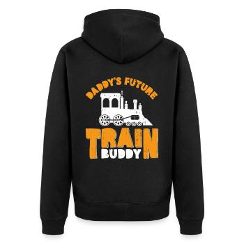 Steam Train Driver Trainspotting - Unisex Premium Bio Zip Hoodie - Schwarz - Hinten - Nico (187cm)