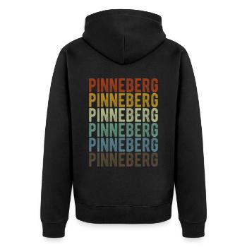 Pinneberg Stadt Retro Vintage - Unisex Premium Bio Zip Hoodie - Schwarz - Hinten - Nico (187cm)