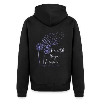 Cancer de l’œsophage de la pervenche en avril - Veste à capuche bio Premium Unisexe - noir - Dos - Nico (187cm)