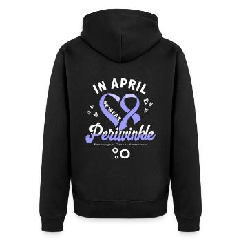 Cancer de l’œsophage du ruban de pervenche en avril - Veste à capuche bio Premium Unisexe - noir - Dos - Nico (187cm)