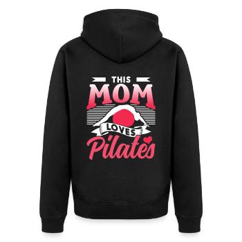 Cette mère aime Pilates MamanMon amant - Veste à capuche bio Premium Unisexe - noir - Dos - Nico (187cm)