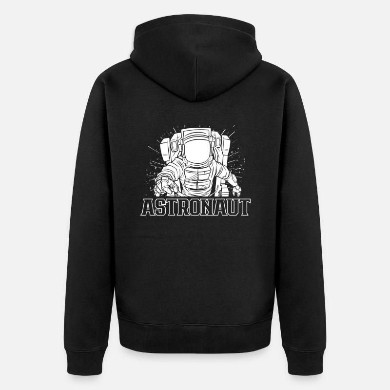 Astronaute Space Rocket Astronomy Planets - Veste à capuche bio Premium Unisexe - noir