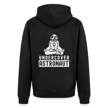 Undercover Astronaut Astronomy Space Rocket - Unisex Premium Organic Zip Hoodie - black - Back - Nico (187cm)