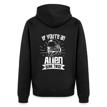 Si vous êtes un astronaute extraterrestre de Blinzle deux fois - Veste à capuche bio Premium Unisexe - noir - Dos - Nico (187cm)