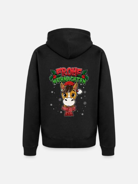 Frohe Weihnachten - Unisex Premium Bio Zip Hoodie - Schwarz