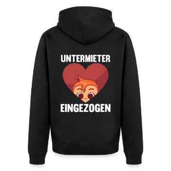 Mutter Schwangerschaft Schwanger Werdende Mama - Unisex Premium Bio Zip Hoodie - Schwarz - Hinten - Nico (187cm)