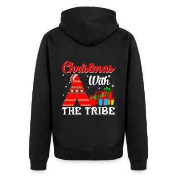 Family Christmas With The Tribe - Unisex Premium Organic Zip Hoodie - black - Back - Nico (187cm)