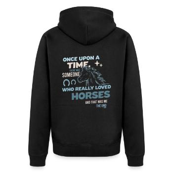 J’adore les chevaux - Veste à capuche bio Premium Unisexe - noir - Dos - Nico (187cm)
