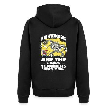 Mathematics - Unisex Premium Organic Zip Hoodie - black - Back - Nico (187cm)