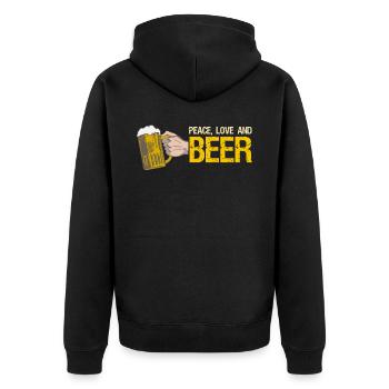 Bière - Veste à capuche bio Premium Unisexe - noir - Dos - Nico (187cm)