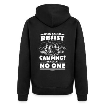 Camping Camping Holiday Tent Gift - Unisex Premium Organic Zip Hoodie - black - Back - Nico (187cm)
