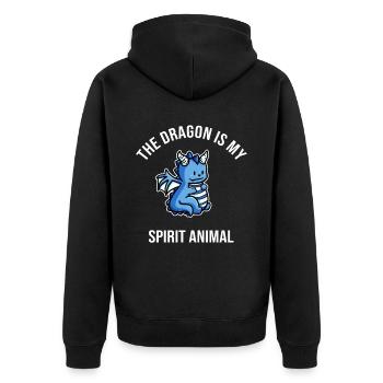 The Dragon Is My Spirit Animal - Unisex Premium Organic Zip Hoodie - black - Back - Nico (187cm)